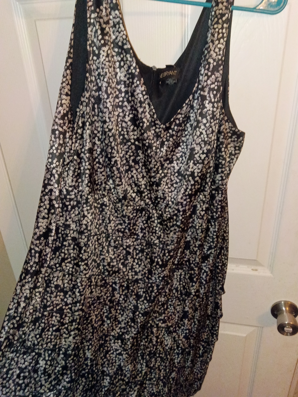 Lane Bryant Black Dress with Silver Dot Print